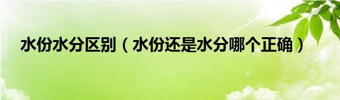 水份水分区别（水份还是水分哪个正确）