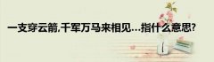 一支穿云箭,千军万马来相见…指什么意思?
