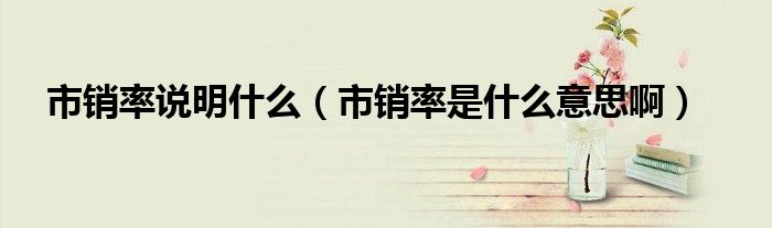 市销率说明什么（市销率是什么意思啊）