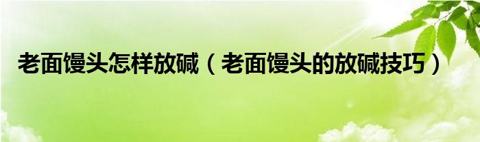 老面馒头怎样放碱（老面馒头的放碱技巧）