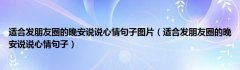 适合发朋友圈的晚安说说心情句子图片（适合发朋友圈的晚安说说心情句子）